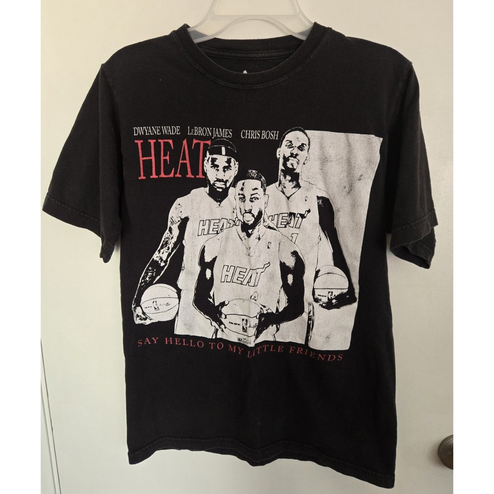 Adidasβ Miami Heats Lebron Wade Bosh Big 3 Scarface Style Black Tee